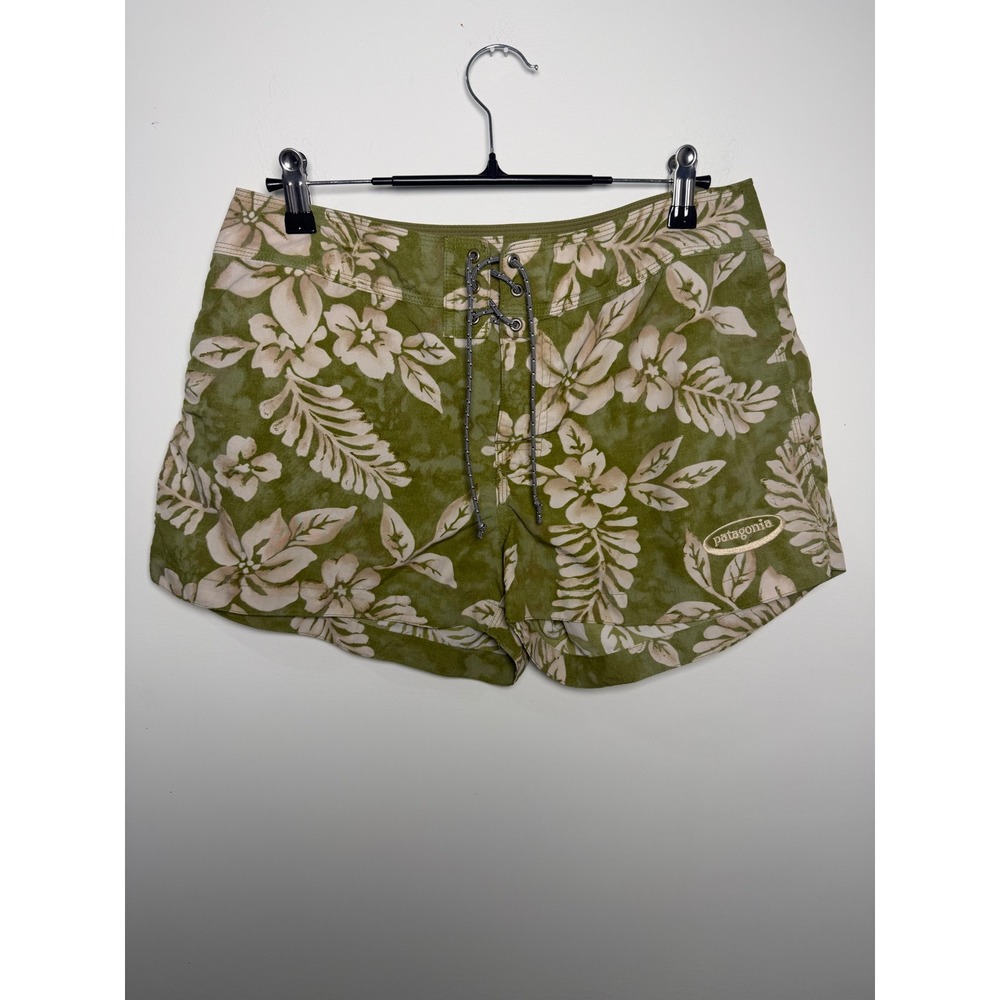 Patagonia‎ Vintage 1999 Green Tropical Floral Board Shorts Womens 86580 SP99